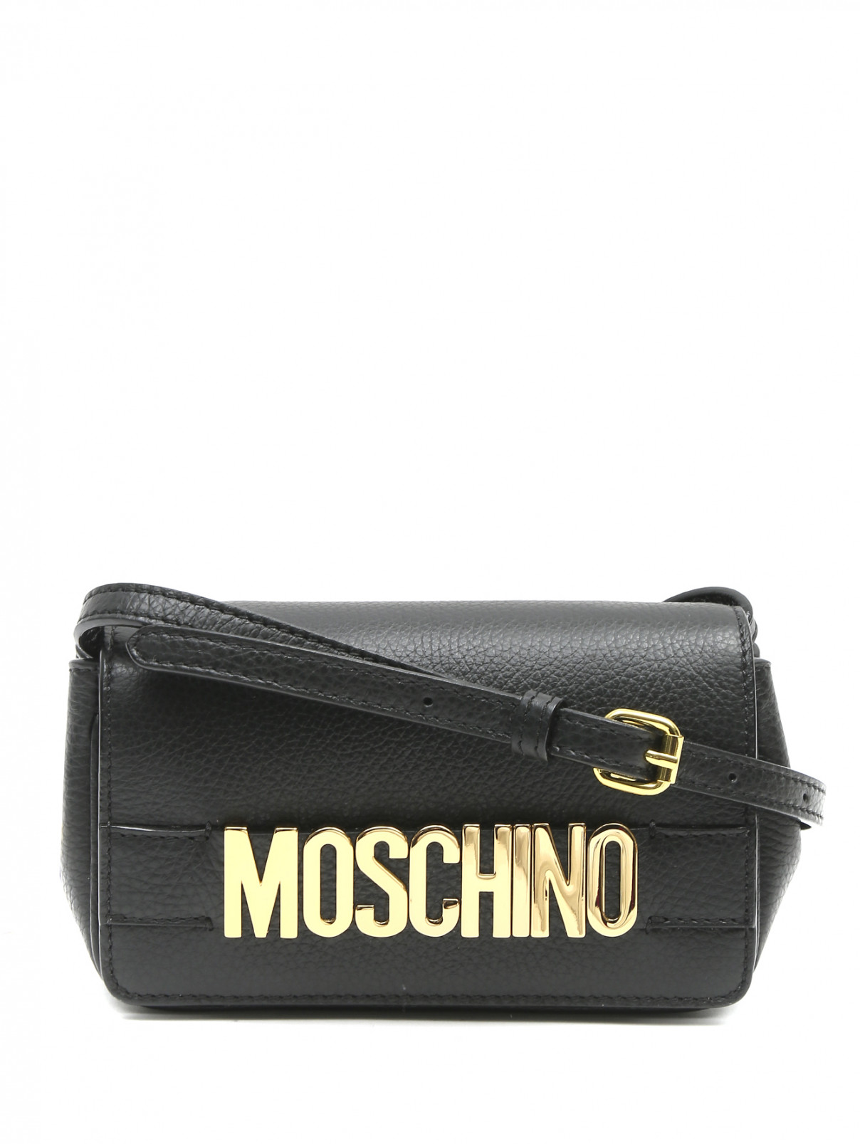 Сумка из кожи на плечевом ремне Moschino Couture  –  Общий вид  – Цвет:  Черный