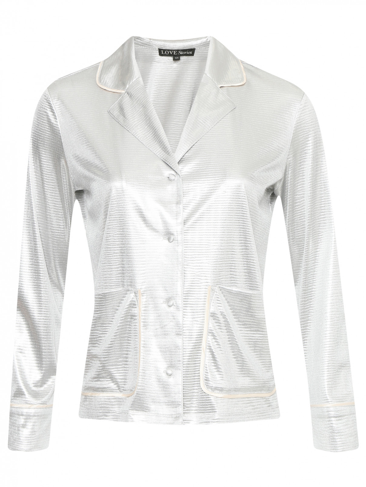 Рубашка на пуговицах с карманами Love Stories  –  Общий вид  – Цвет:  Серый