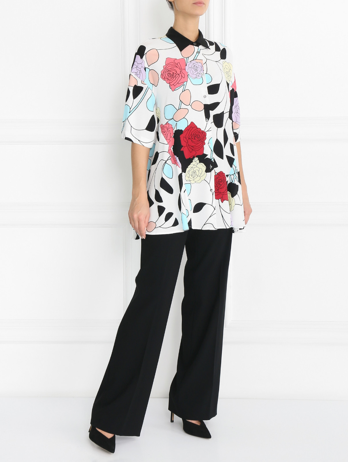 Блуза свободного кроя с узором Antonio Marras  –  Модель Общий вид  – Цвет:  Узор