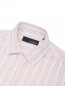 Рубашка из хлопка и шелка с узором полоска LARDINI  –  Деталь