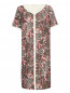 Платье прямого кроя с узором и перфорацией Marina Rinaldi  –  Общий вид