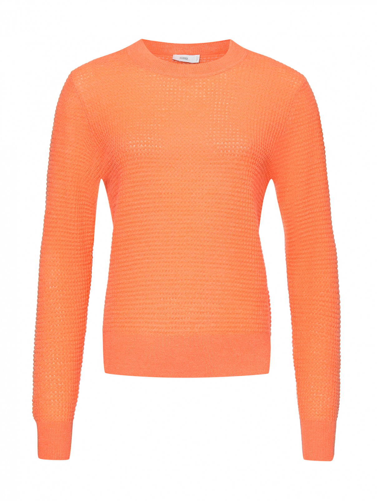 Джемпер из смешанной шерсти фактурной вязки CLOSED  –  Общий вид  – Цвет:  Оранжевый