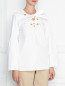Блуза из хлопка с металлической фурнитурой Michael by Michael Kors  –  МодельВерхНиз