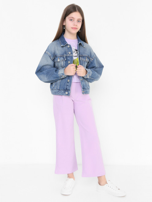 Однотонные брюки на резинке MSGM - МодельОбщийВид