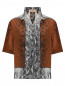 Блуза шелковая с животным узором N21  –  Общий вид