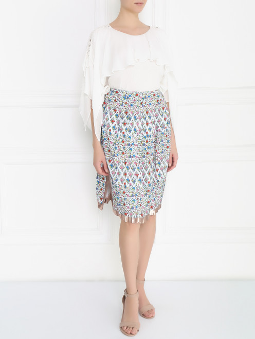 Плиссированная юбка с цветочным узором Manoush - Модель Общий вид