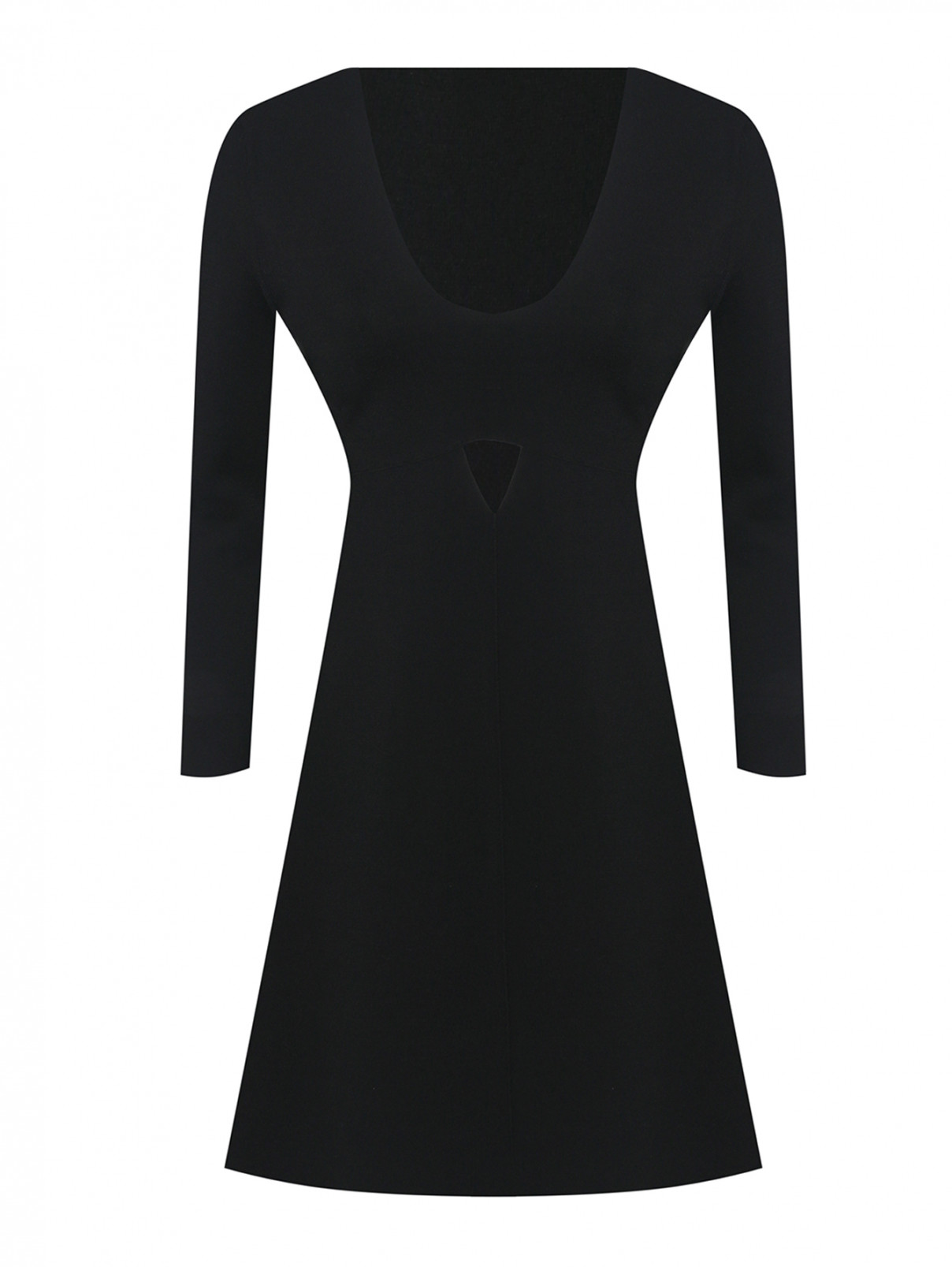 Трикотажное платье с вырезами Theory  –  Общий вид  – Цвет:  Черный