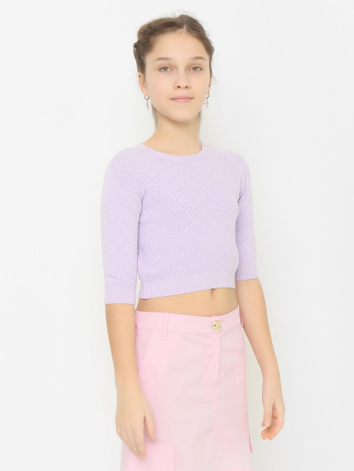 Джемпер из вискозы с коротким рукавом Pinko - МодельВерхНиз