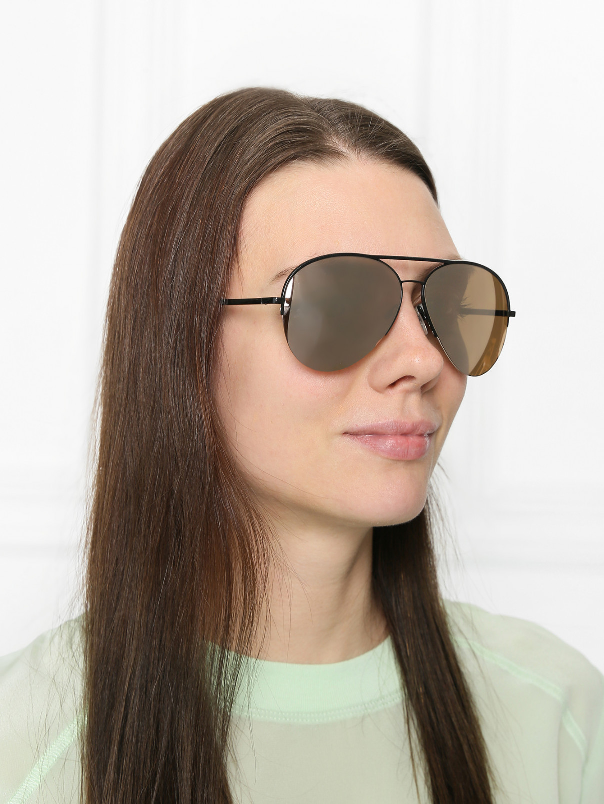 Очки солнцезащитные "авиатор" Victoria Beckham  –  МодельОбщийВид  – Цвет:  Черный