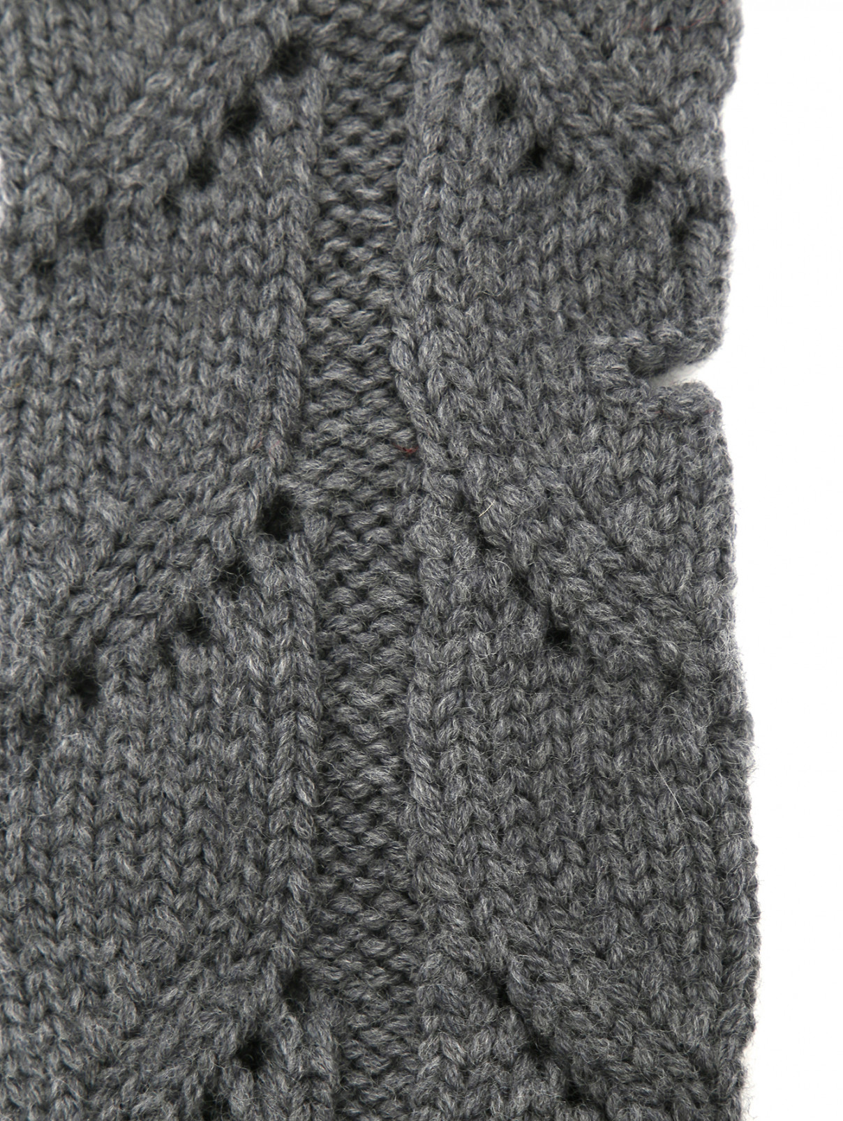 Перчатки-митенки из шерсти MiMiSol  –  Деталь1  – Цвет:  Серый