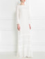 Платье-макси из шелка с вышивкой Alberta Ferretti  –  Модель Верх-Низ