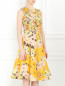 Платье-миди с цветочным узором и декоративной отделкой Andrew GN  –  Модель Верх-Низ