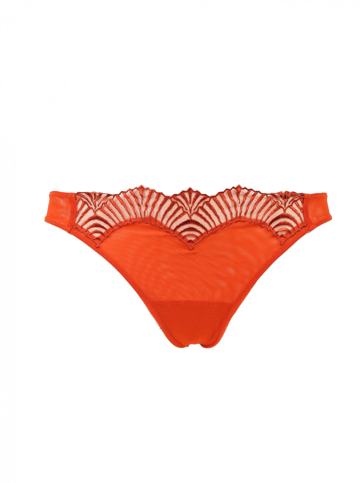 Трусы-стринг с вышивкой La Perla  –  Общий вид  – Цвет:  Оранжевый