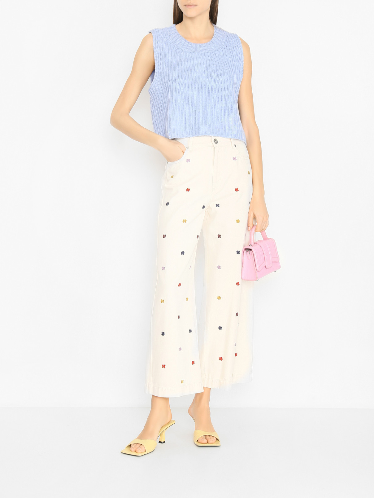 Трикотажный жилет из шерсти Weekend Max Mara  –  МодельОбщийВид  – Цвет:  Синий