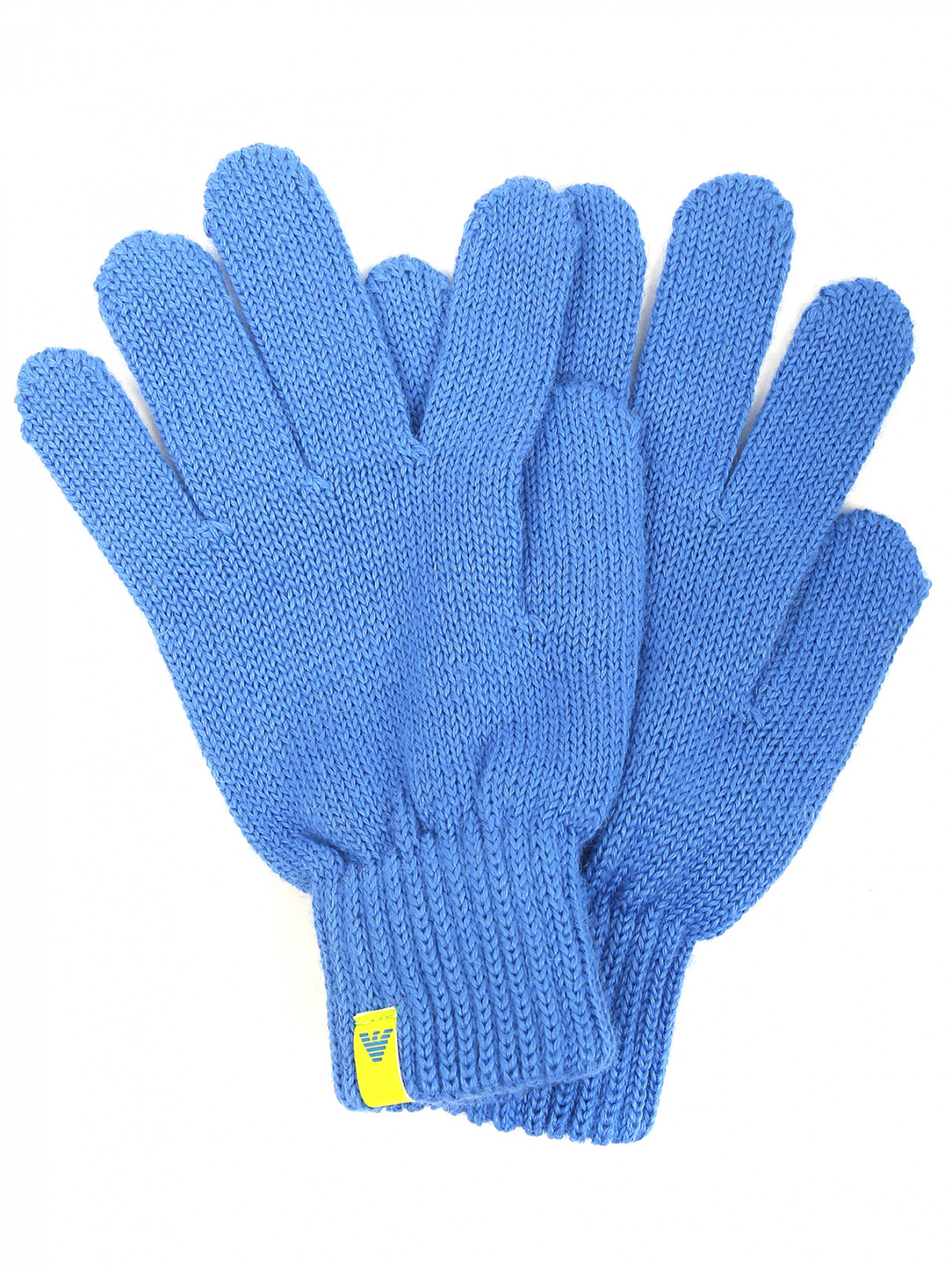 Перчатки из смешанной шерсти мелкой вязки Armani Junior  –  Общий вид  – Цвет:  Синий