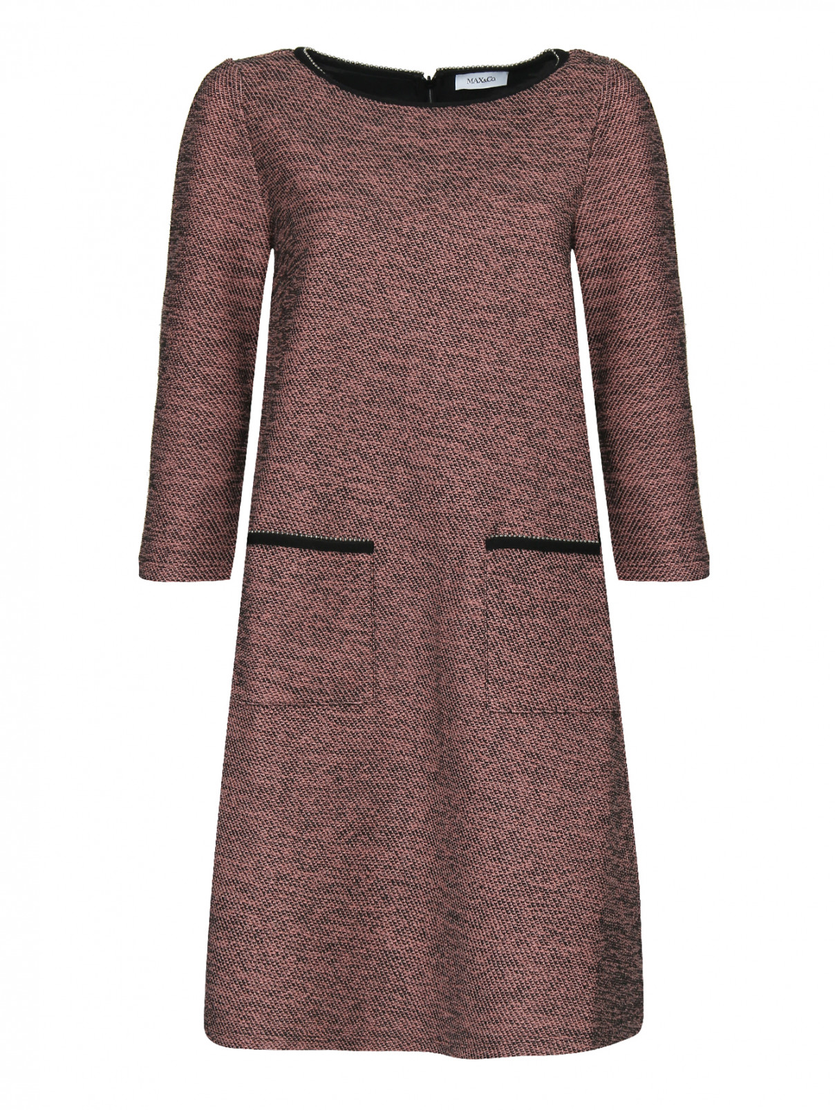 Платье трикотажное, прямого силуэта Max&Co  –  Общий вид  – Цвет:  Розовый