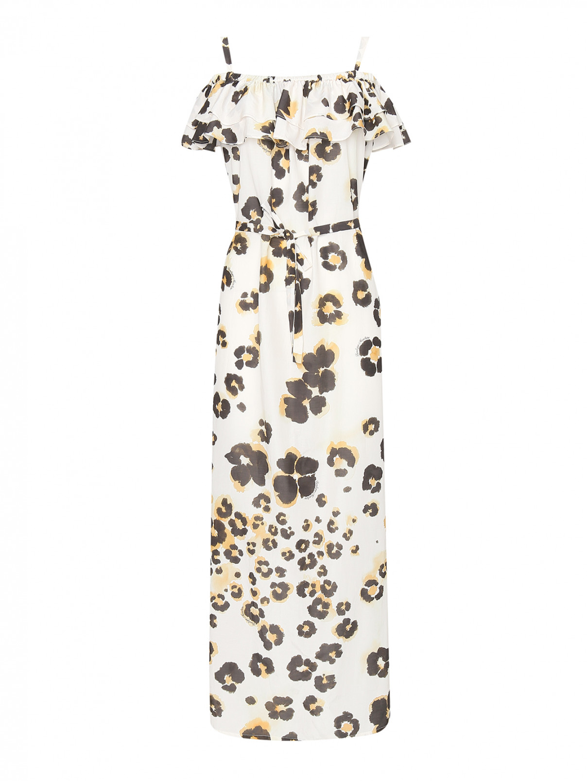 Платье из хлопка и шелка с узором Moschino Boutique  –  Общий вид  – Цвет:  Узор