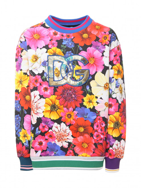 Хлопковый свитшот с аппликацией Dolce & Gabbana - Общий вид