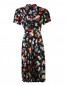 Платье-миди из шелка с цветочным узором Ermanno Scervino  –  Общий вид