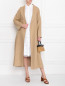 Двубортное пальто изо льна с карманами Max Mara  –  МодельОбщийВид