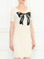 Платье из шерсти с узором и короткими рукавами Moschino Cheap&Chic  –  Модель Верх-Низ