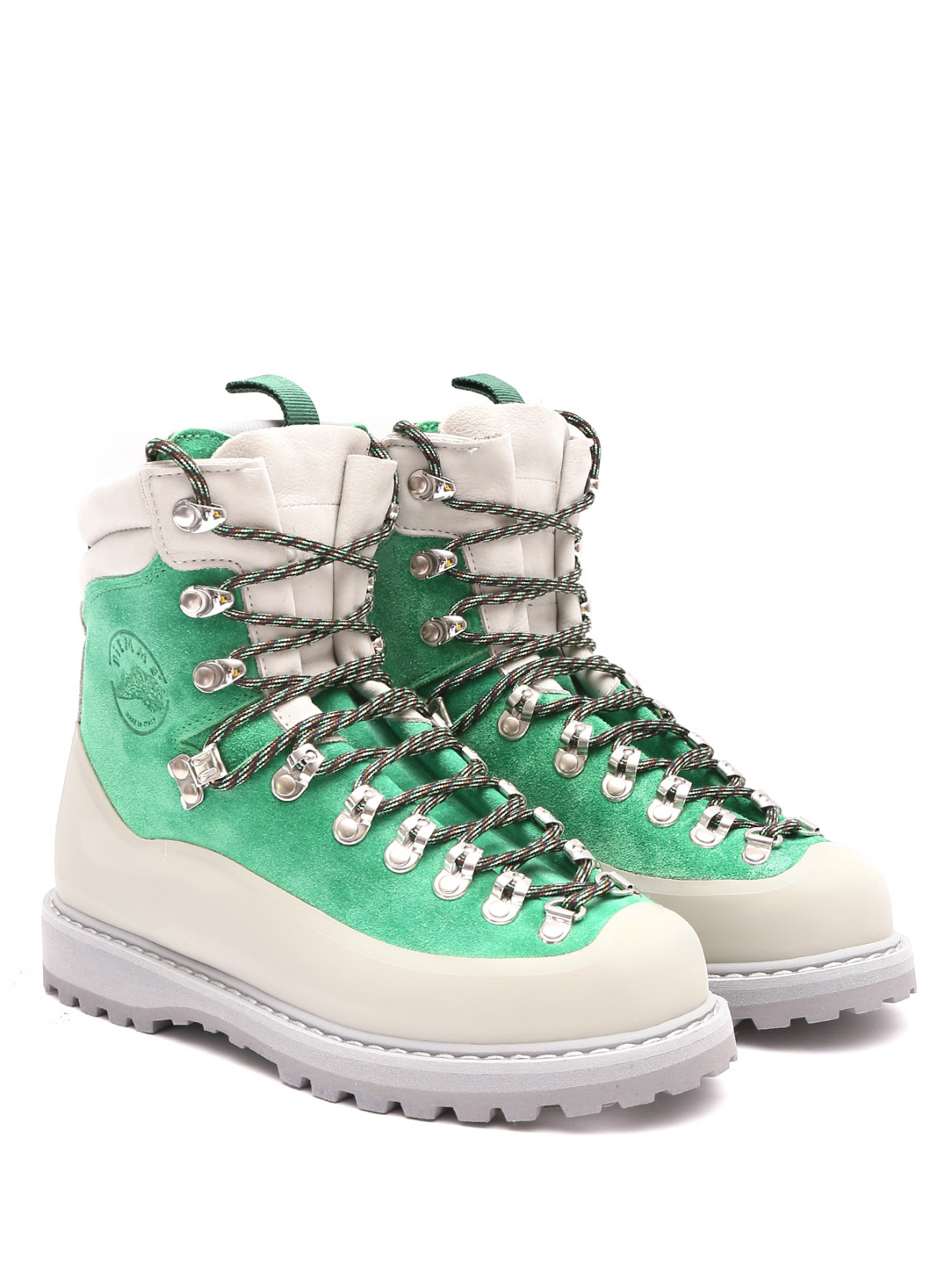 Ботинки из кожи на шнурках Diemme  –  Общий вид  – Цвет:  Зеленый