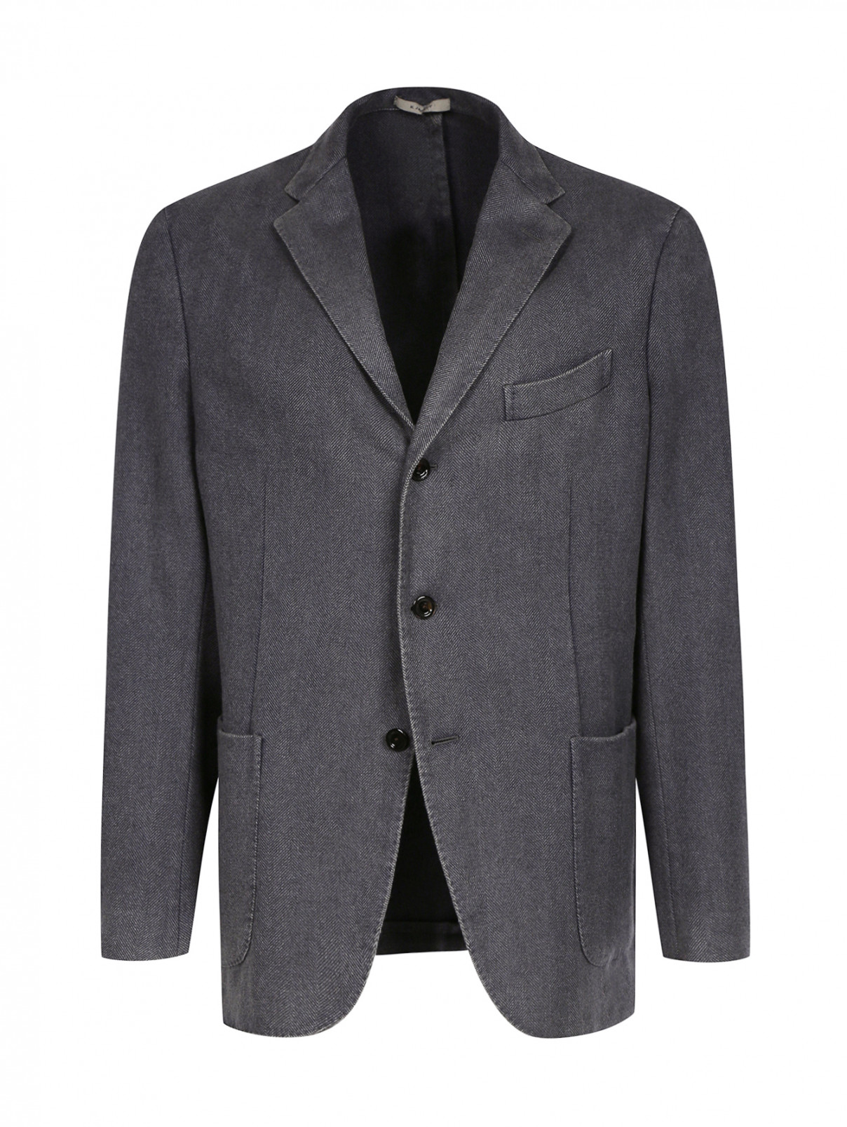 Пиджак однобортный из кашемира Boglioli  –  Общий вид  – Цвет:  Серый