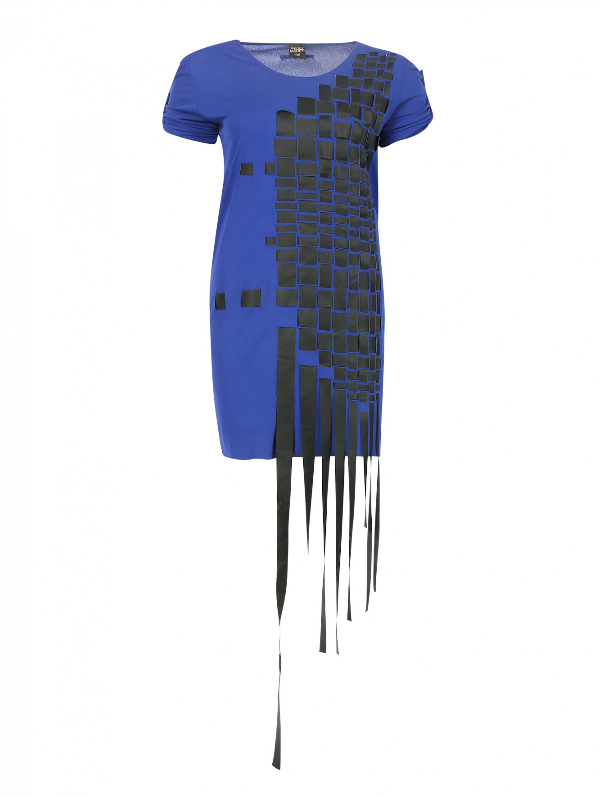 Платье с графичным принтом Jean Paul Gaultier  –  Общий вид  – Цвет:  Синий