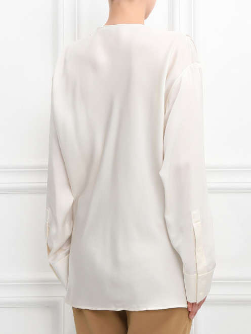 Блуза из шелка с драпировкой  - Модель Верх-Низ1