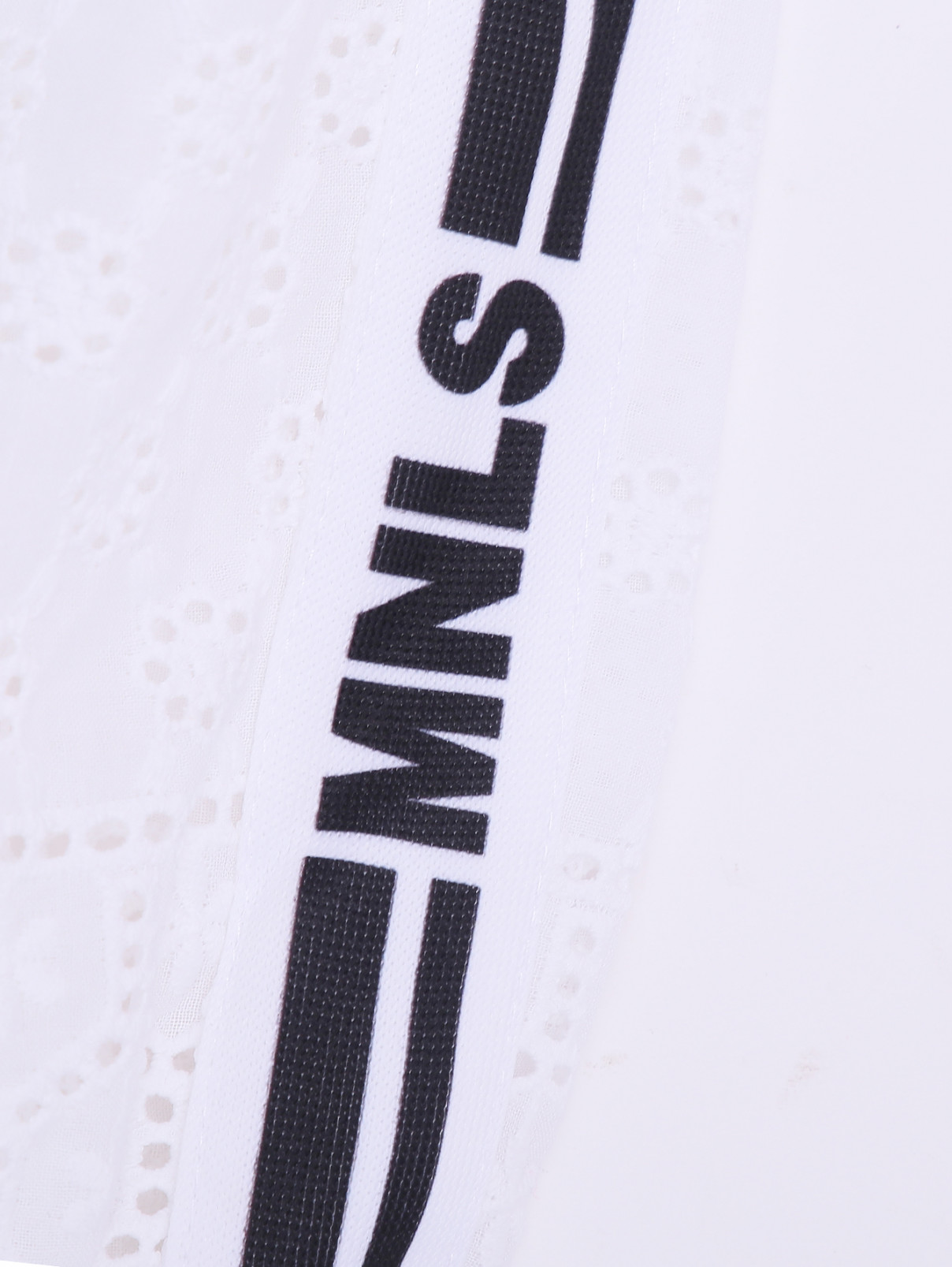 Хлопковые брюки из шитья MONNALISA  –  Деталь1  – Цвет:  Белый