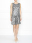 Платье с анималистичным принтом расшитое пайетками Moschino Love  –  Модель Общий вид