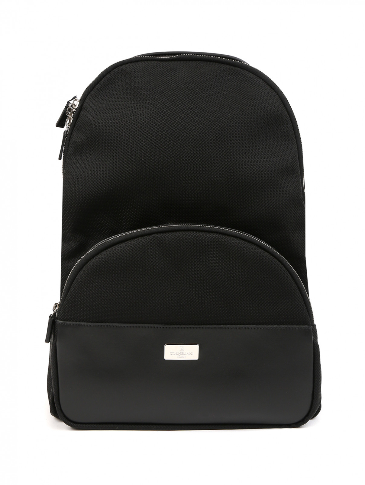 Рюкзак из фактурной ткани Corneliani  –  Общий вид  – Цвет:  Черный