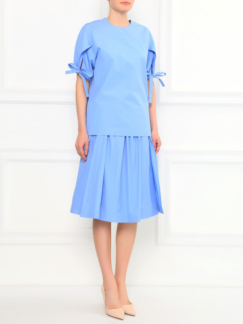 Юбка из хлопка с боковыми карманами Jil Sander - Модель Общий вид