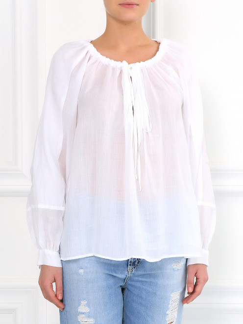 Блуза свободного кроя из рами Dondup - Модель Верх-Низ