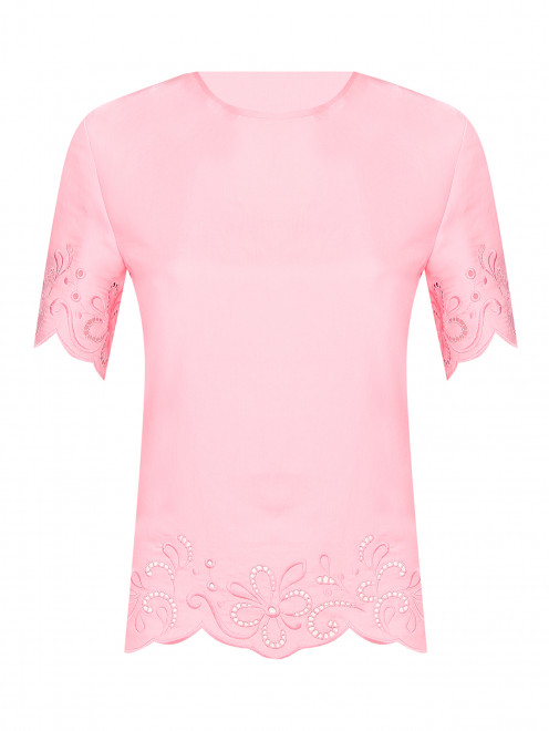 Блуза с кружевом и коротким рукавом Moschino Boutique - Общий вид