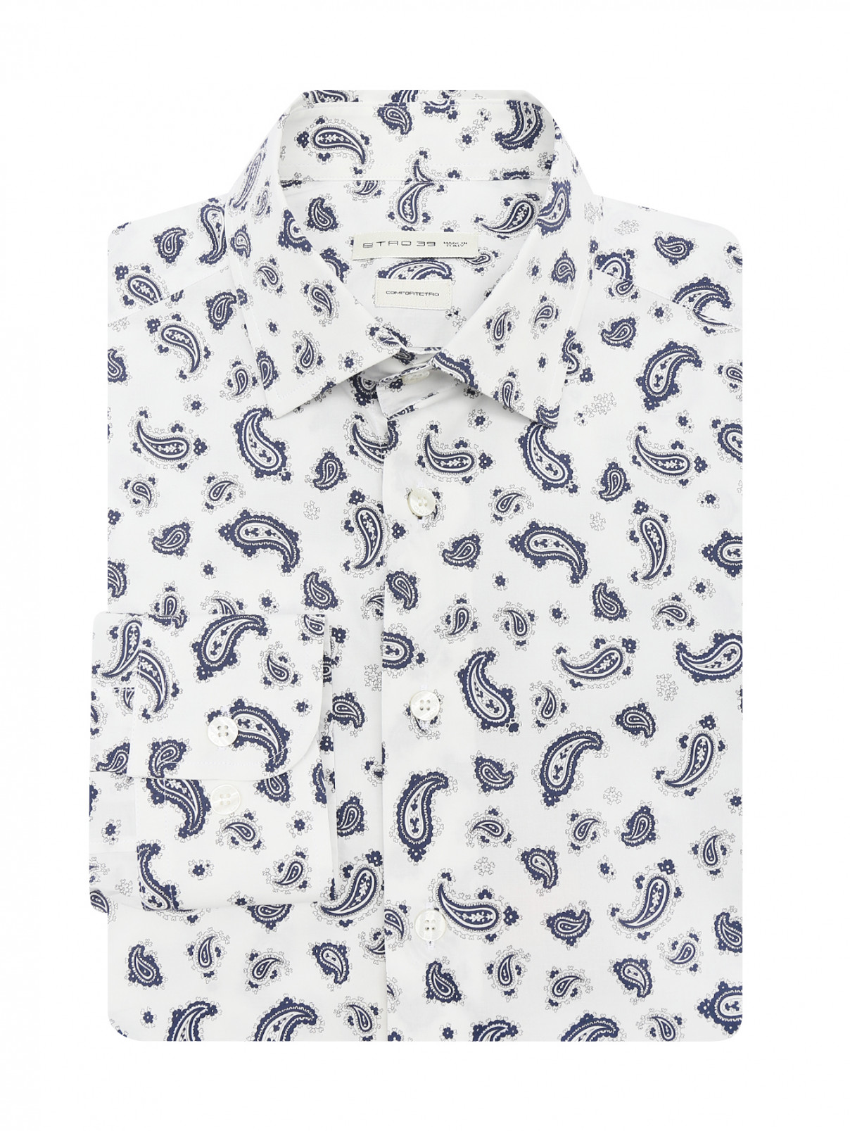 Рубашка из смешанного хлопка с узором "пейсли" Etro  –  Общий вид  – Цвет:  Узор