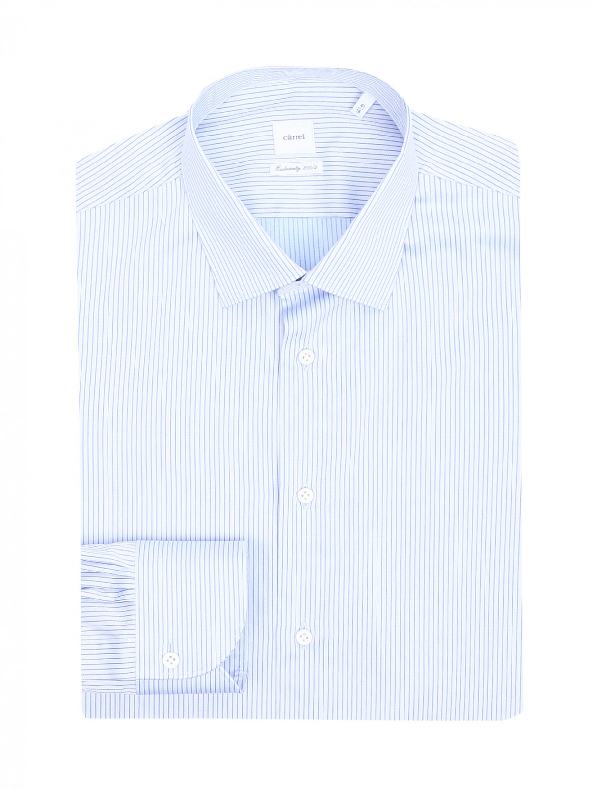 Рубашка из хлопка с узором "полоска" Carrel  –  Общий вид  – Цвет:  Синий