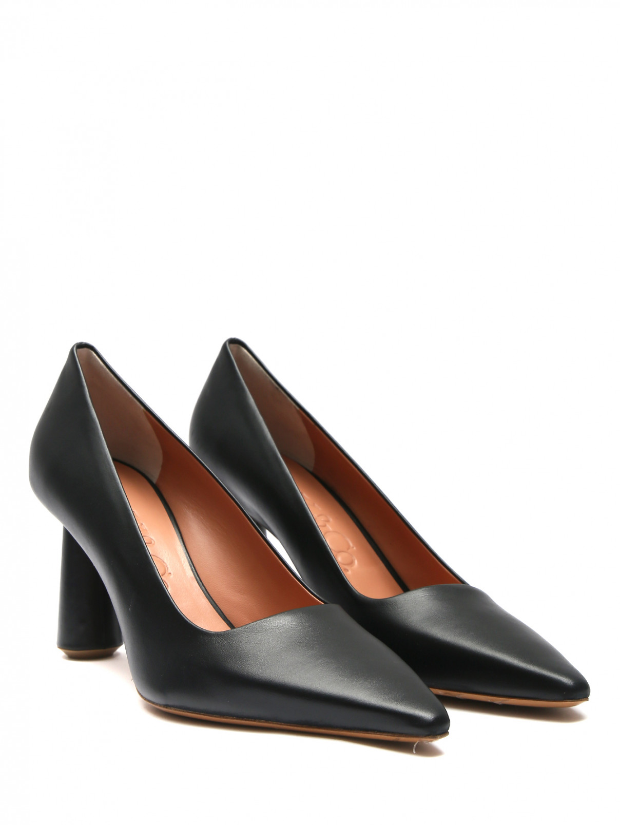 Туфли из кожи на высоком каблуке Max&Co  –  Общий вид  – Цвет:  Черный