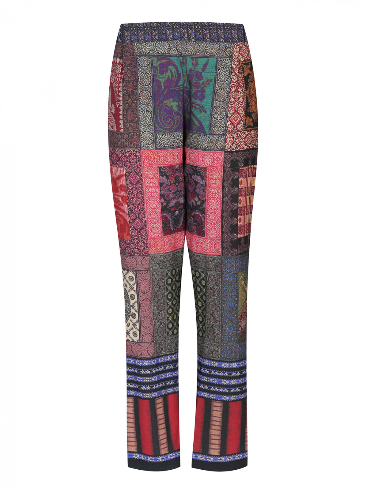 Свободные брюки из шерсти с узором Etro  –  Общий вид  – Цвет:  Узор