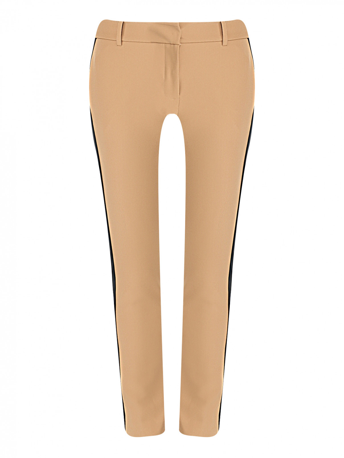 Укороченные брюки с лампасами Ermanno Firenze  –  Общий вид  – Цвет:  Бежевый