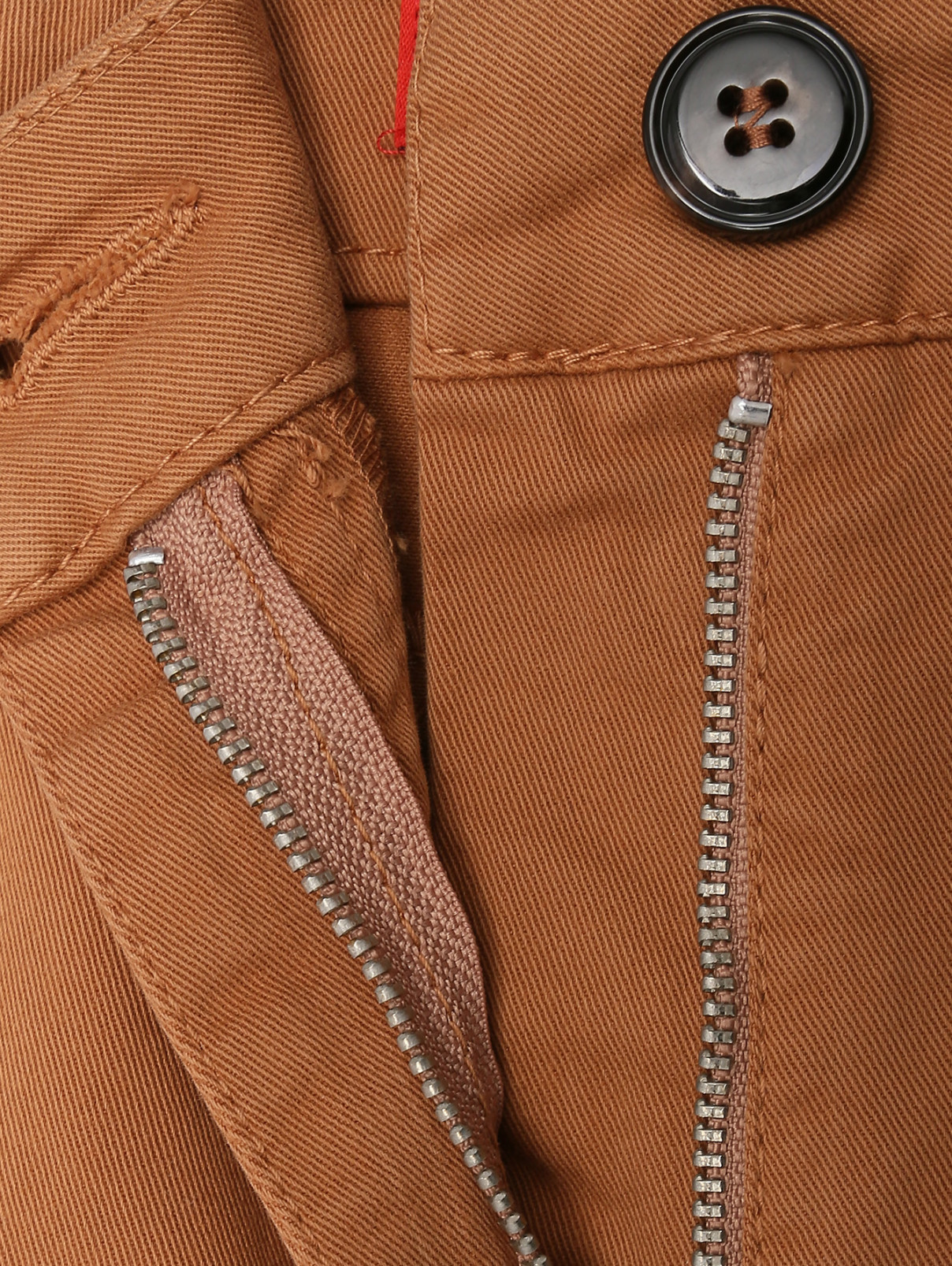 Укороченные брюки из хлопка с карманами Max&Co  –  Деталь1  – Цвет:  Коричневый