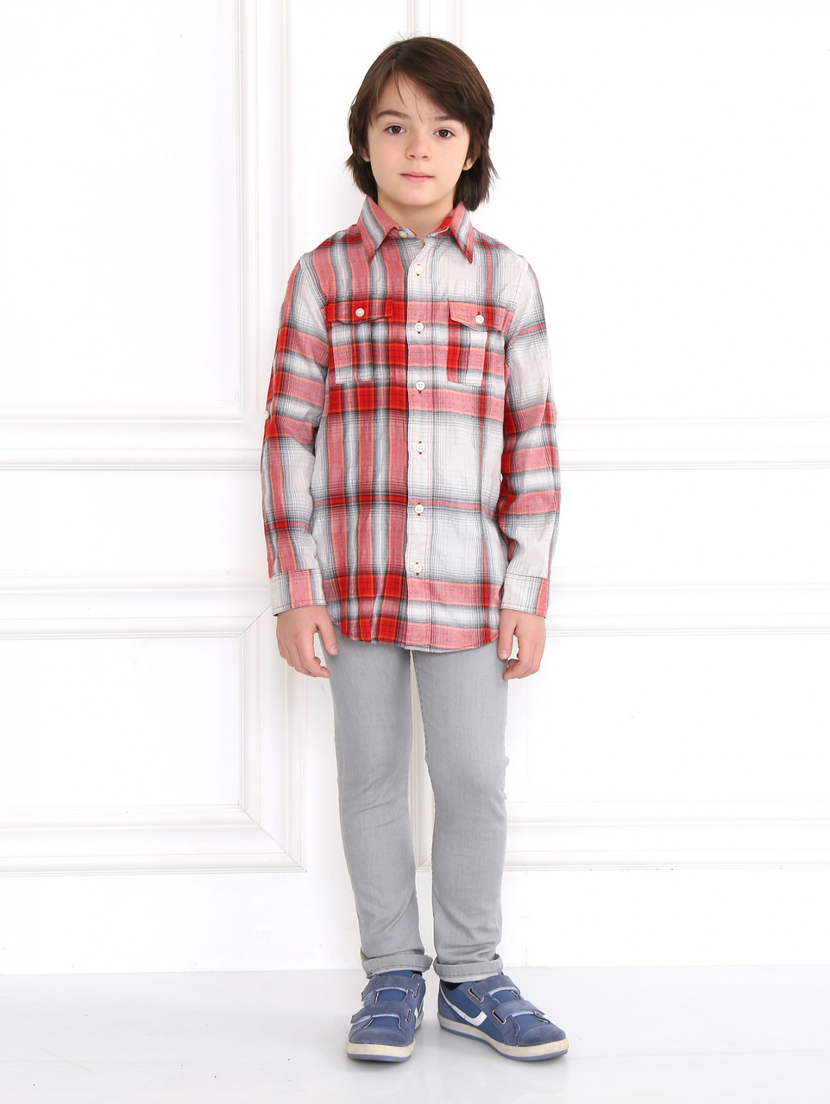 Джинсы узкого кроя Little Marc Jacobs  –  Модель Общий вид  – Цвет:  Серый