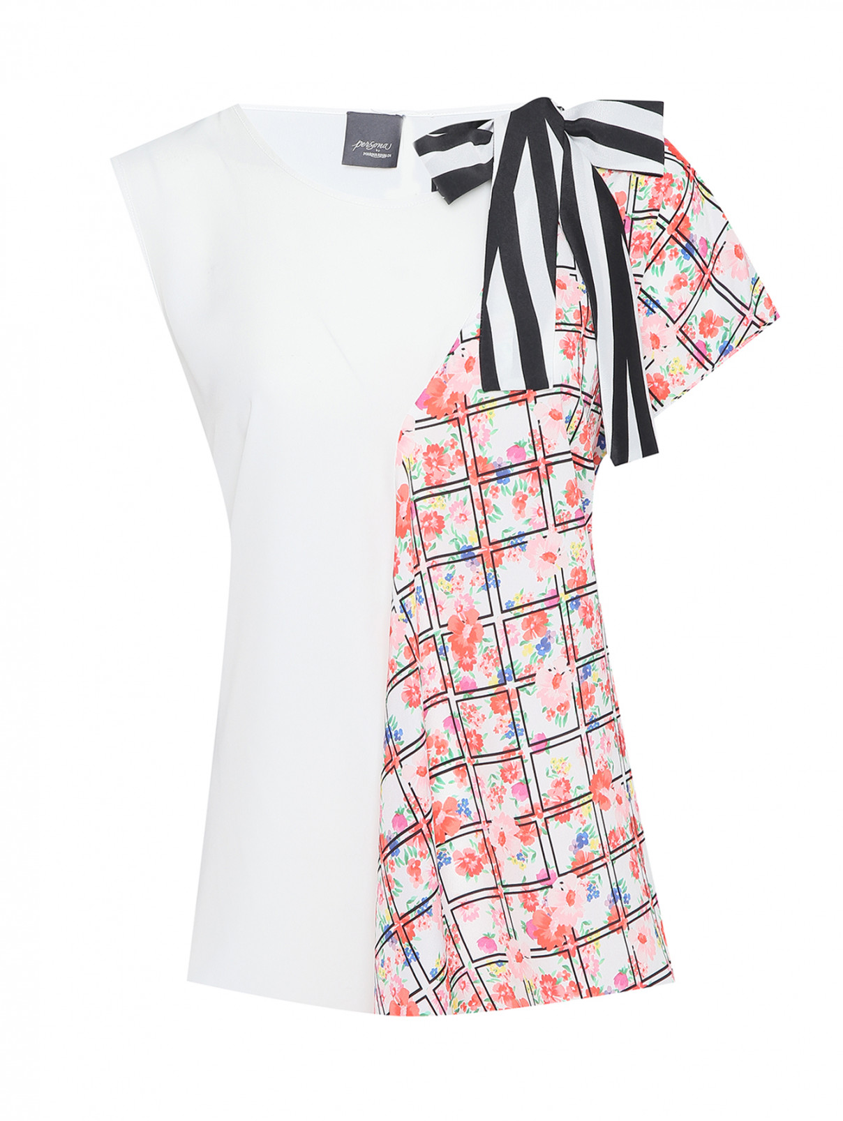 Блуза с цветочным узором Persona by Marina Rinaldi  –  Общий вид  – Цвет:  Узор