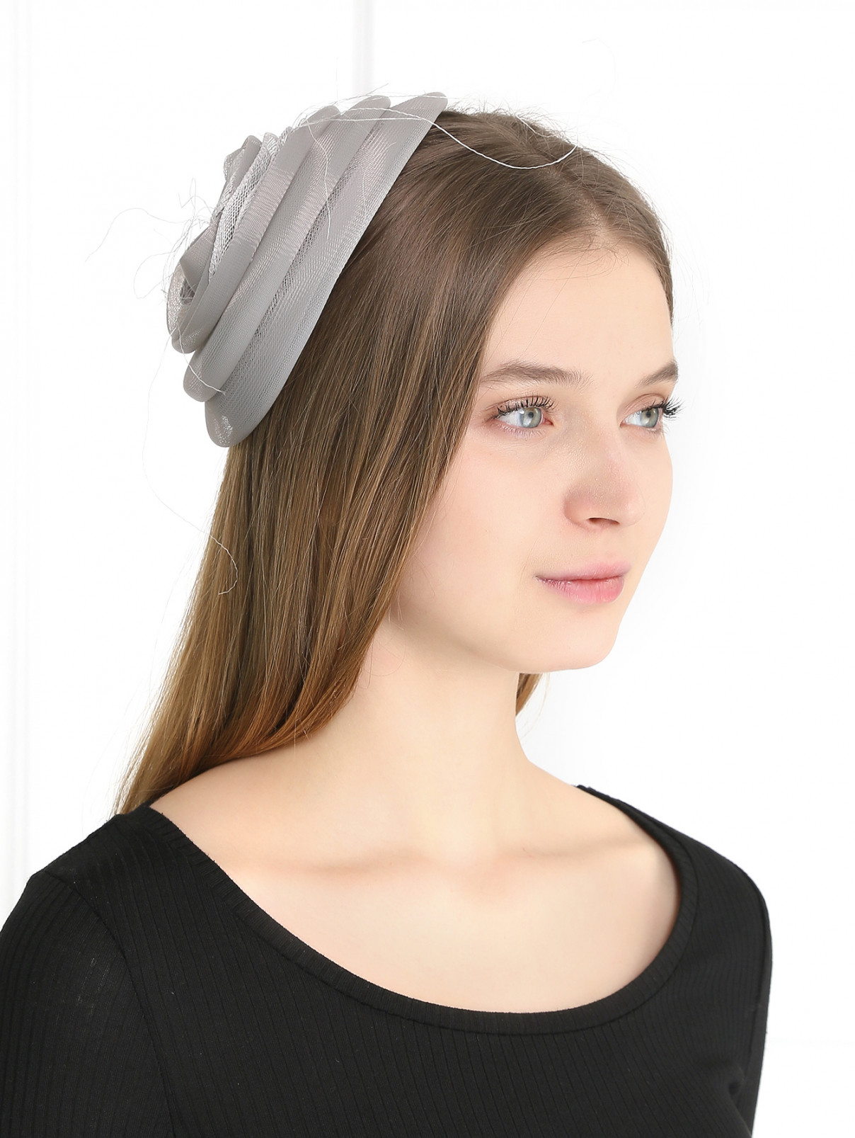 Шляпа из натуральной соломы Armani Collezioni  –  Модель Общий вид  – Цвет:  Серый