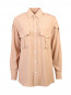 Блуза из смесового шелка с накладными карманами N21  –  Общий вид