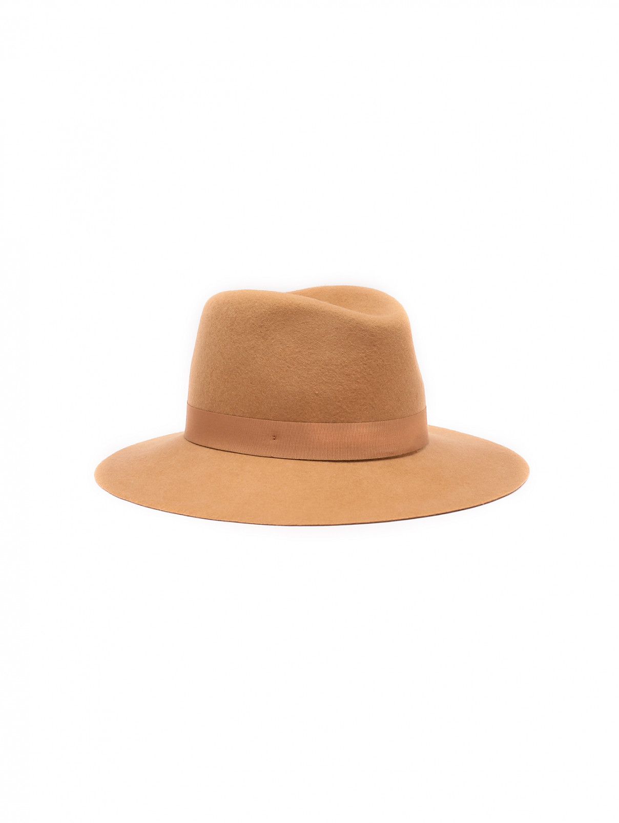 Шляпа из шерсти с золотой фурнитурой Elisabetta Franchi  –  Общий вид  – Цвет:  Бежевый