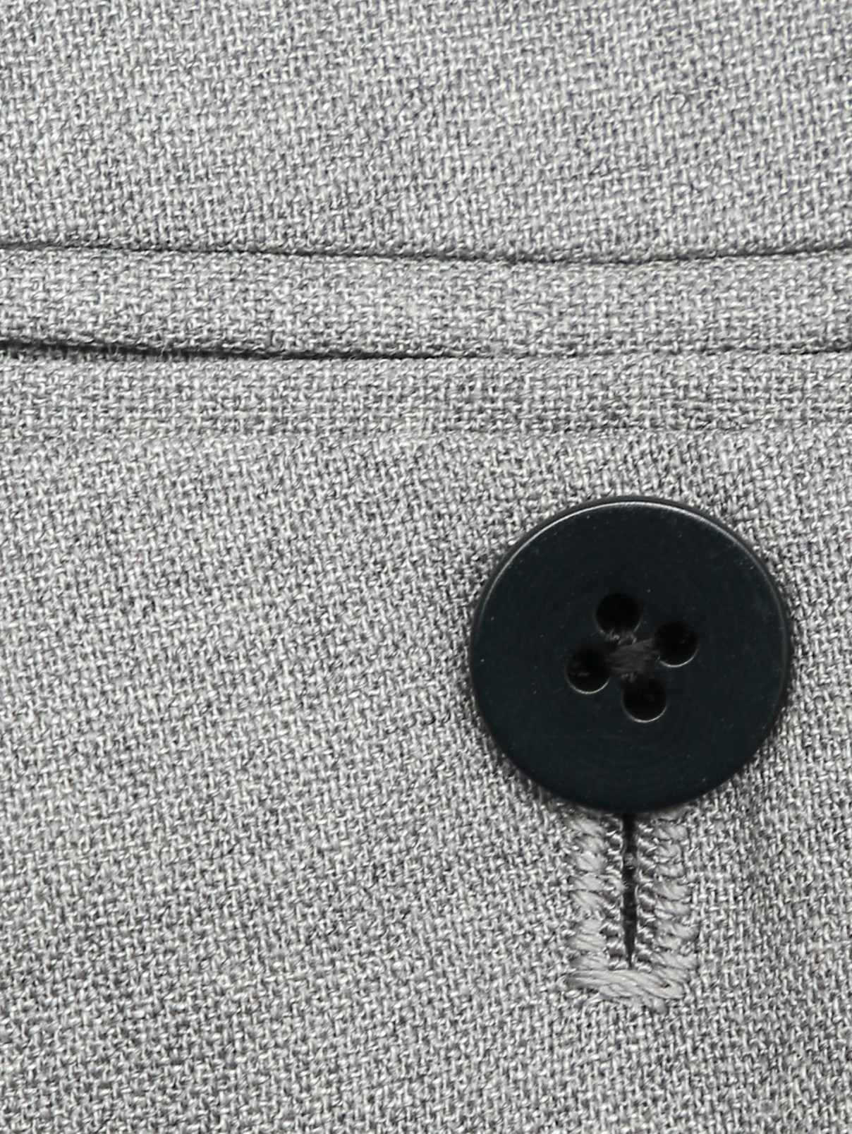 Брюки из шерсти прямого кроя с карманами Isaia  –  Деталь  – Цвет:  Серый