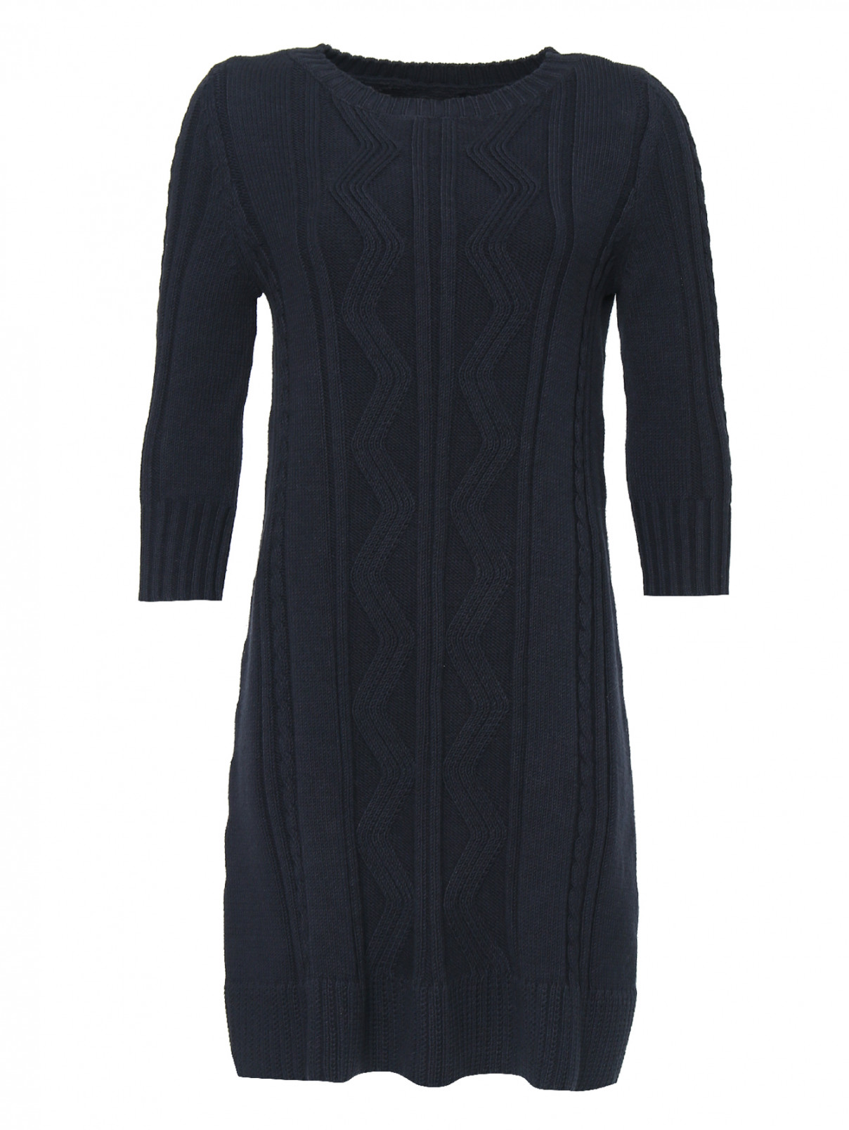 Платье трикотажное, крупной вязки Max&Co  –  Общий вид  – Цвет:  Синий