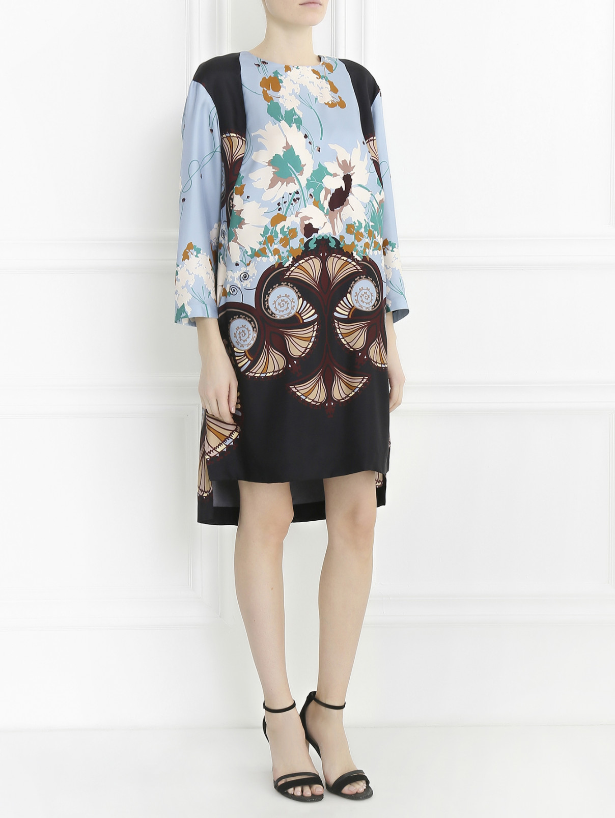 Платье из шелка с цветочным узором Antonio Marras  –  Модель Общий вид  – Цвет:  Узор