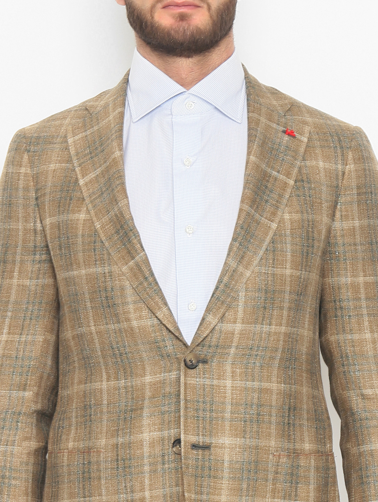 Пиджак Isaia  –  МодельОбщийВид1  – Цвет:  Бежевый